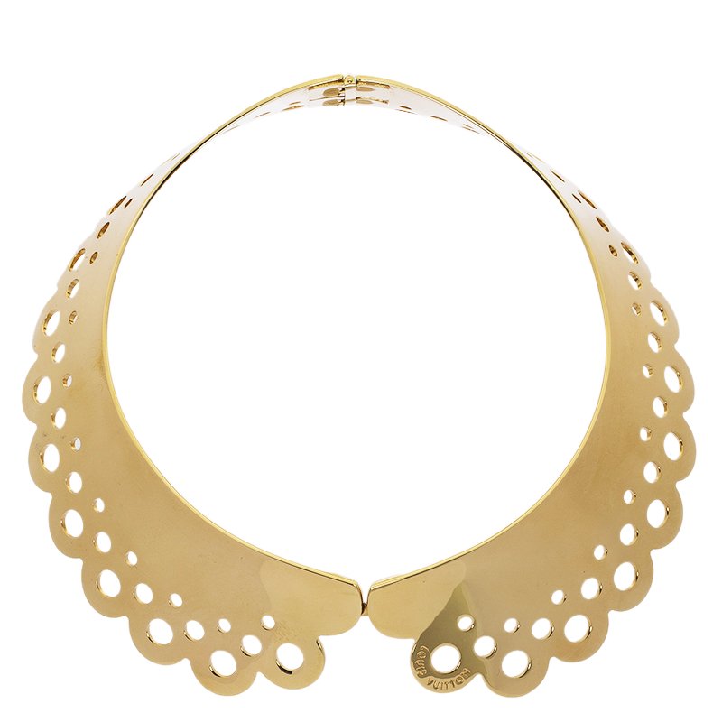 Pre Owned Louis Vuitton Fantasy Gold Tone Collar Necklace