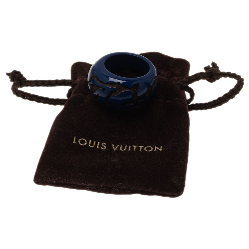 Louis Vuitton Leo Monogram Blue Ring Size 54.5 Louis Vuitton