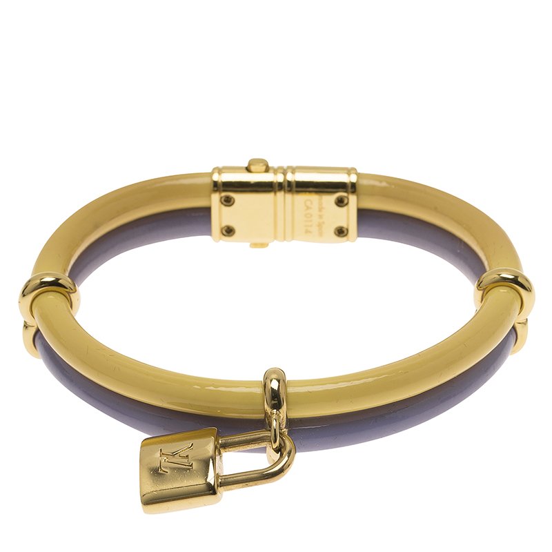 Pre Owned Louis Vuitton Keep It Twice Leather Padlock Charm Bracelet