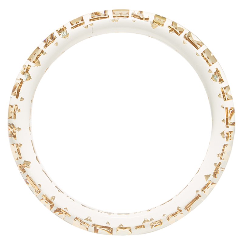Louis Vuitton Clear Resin Gold Tone Monogram Inclusion Bangle Bracelet 20cm  Louis Vuitton | The Luxury Closet