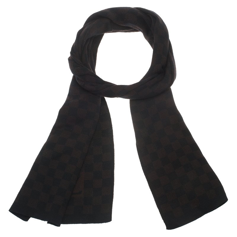 Louis Vuitton Petit Scarf Damier Wool Black 66639129