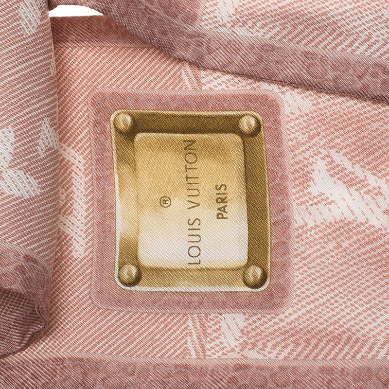 Louis Vuitton Pink Monogram Denim Print Silk Bandeau
