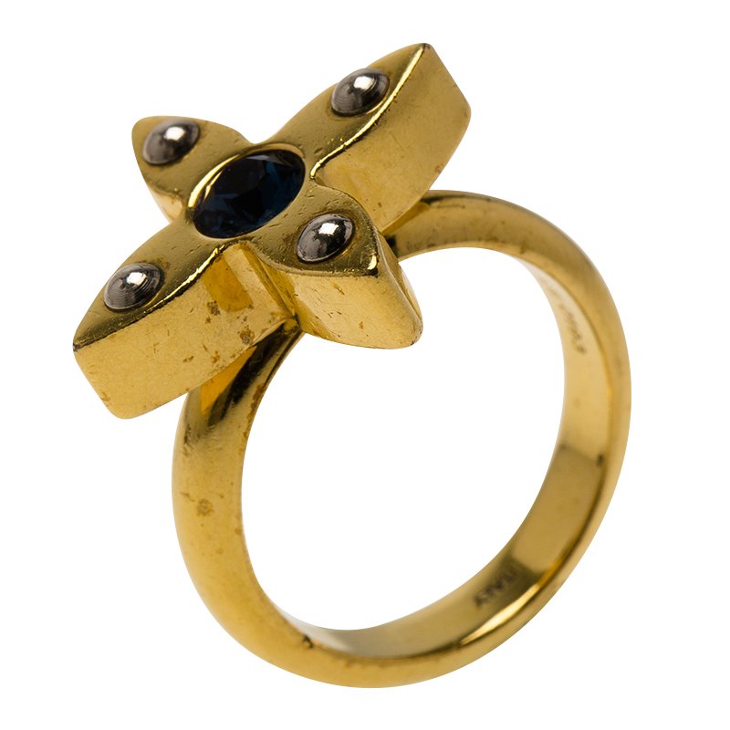 Pre Owned Louis Vuitton Love Letter Timeless Ring Set Size 54.5