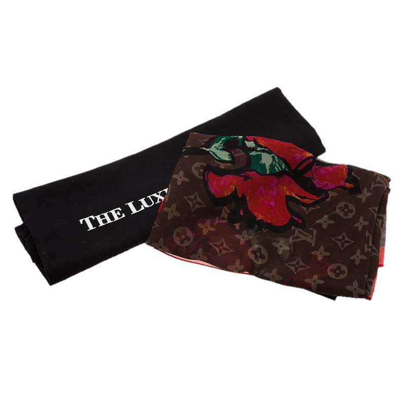 Louis Vuitton Limited Edition Monogram Roses Silk Chiffon Scarf Louis  Vuitton | The Luxury Closet