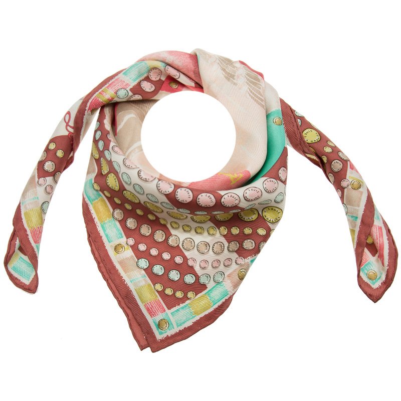 مملوكة مسبقًا وشاح لوي فيتون كاريه إيسكال حرير فوشيا مربع