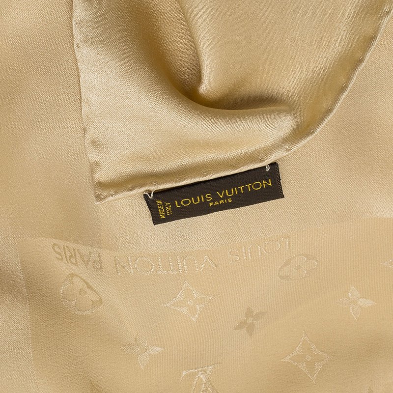 Louis Vuitton Beige Monogram Monaco Silk Scarf Louis Vuitton