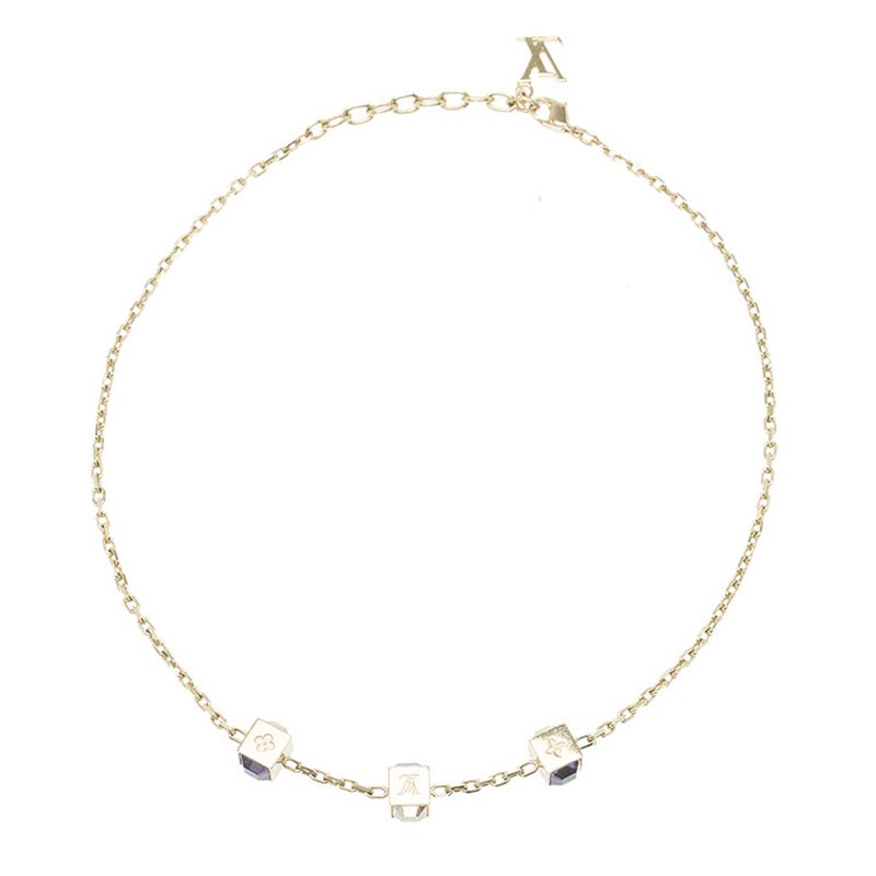 Pre Owned Louis Vuitton Gamble Gold Tone Necklace