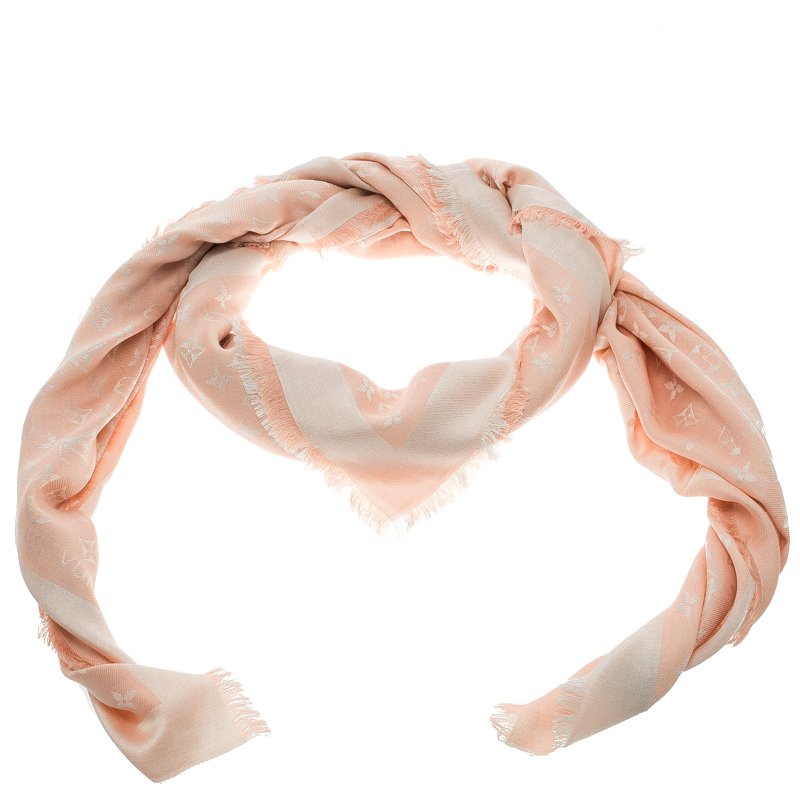 Pre Owned وشاح لوي فيتون دنيم مونوغرامي وردي فاتح