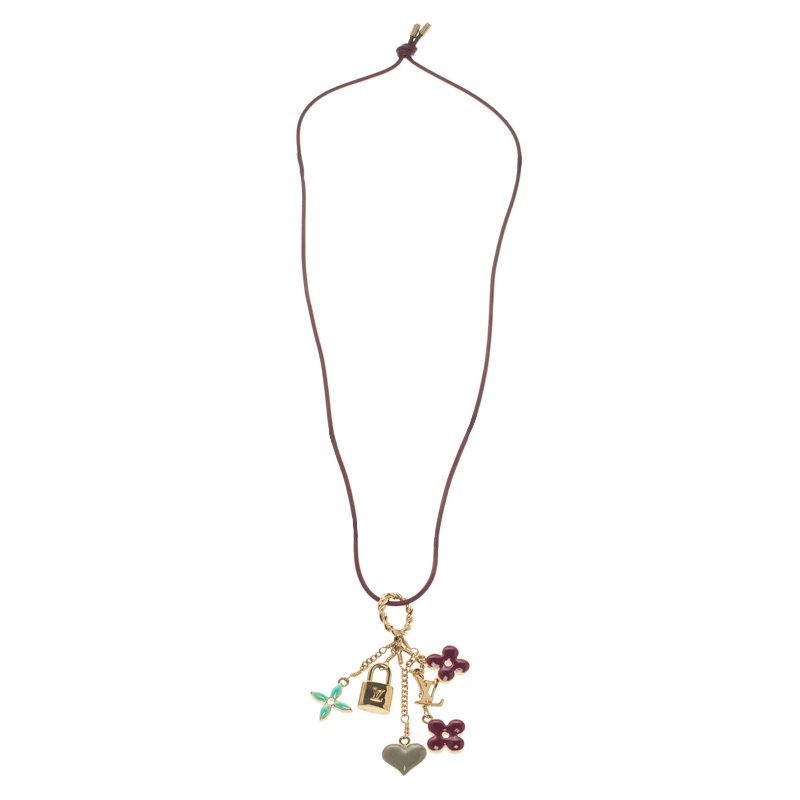 LOUIS VUITTON Sweet Charms Sautoir Necklace Gold 67290