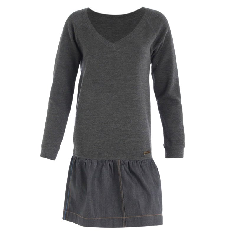 Louis Vuitton Grey Denim Long Sleeve Knit Dress XS
