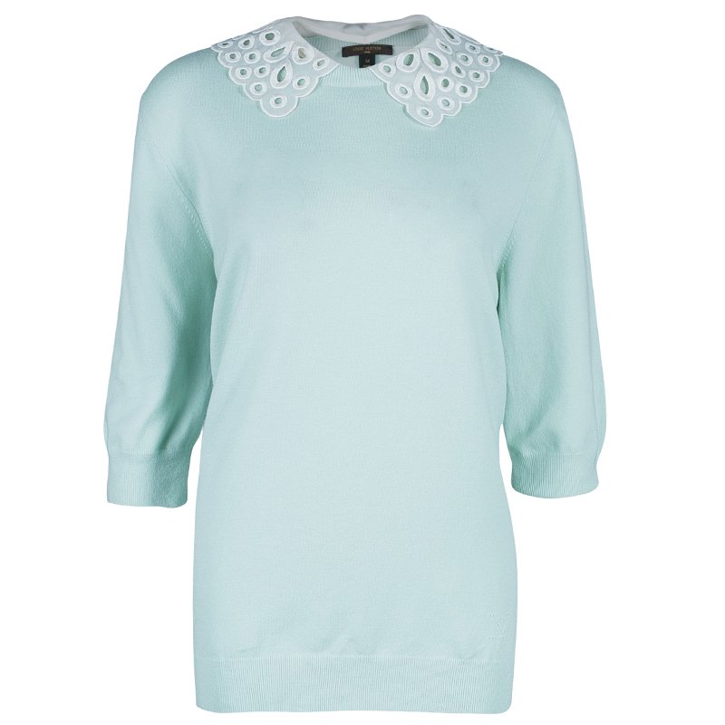 Louis Vuitton Turquoise Short Sleeve Sweater  M