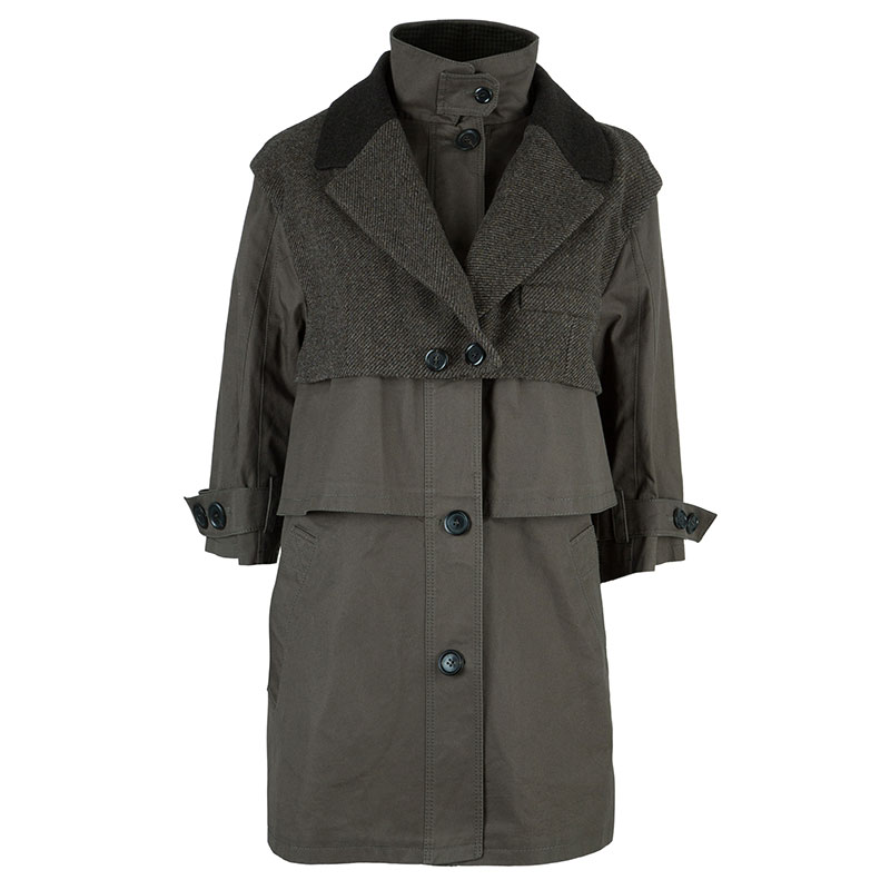 Louis Vuitton Khaki Mid-Length Coat M