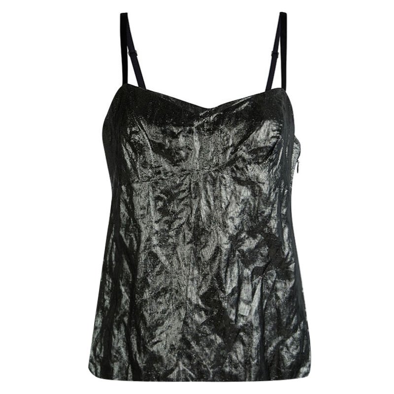 Louis Vuitton Metallic Silver Sleeveless Top M