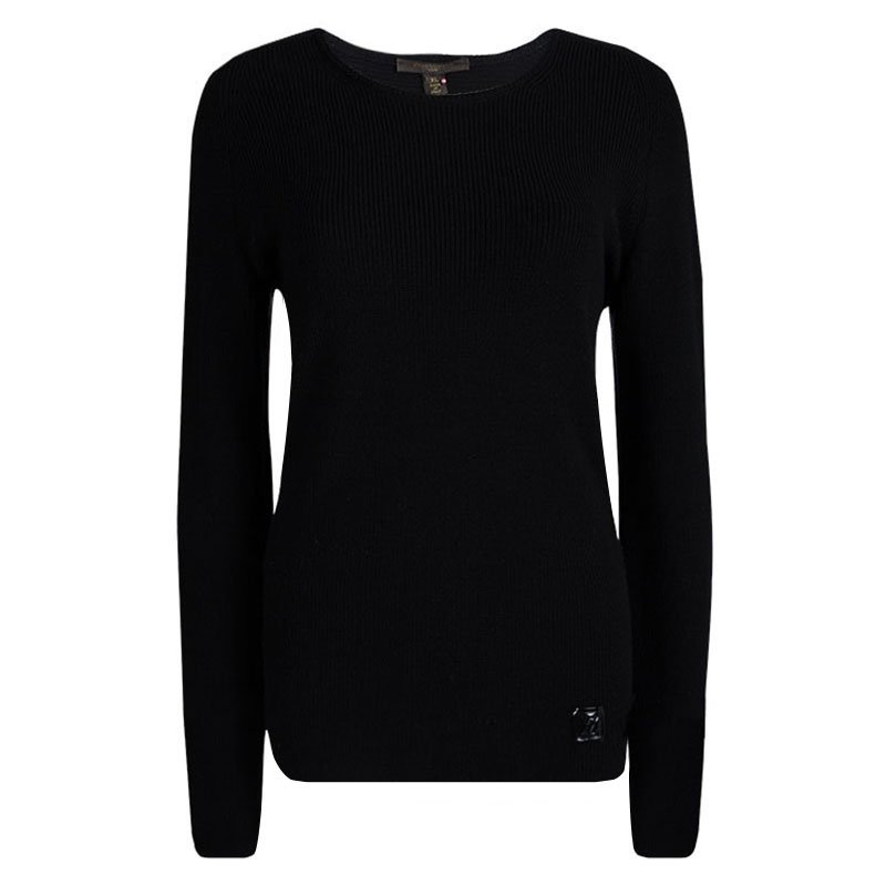 Louis Vuitton Black Rib Knit Crew Neck Sweater XL Louis Vuitton | The ...