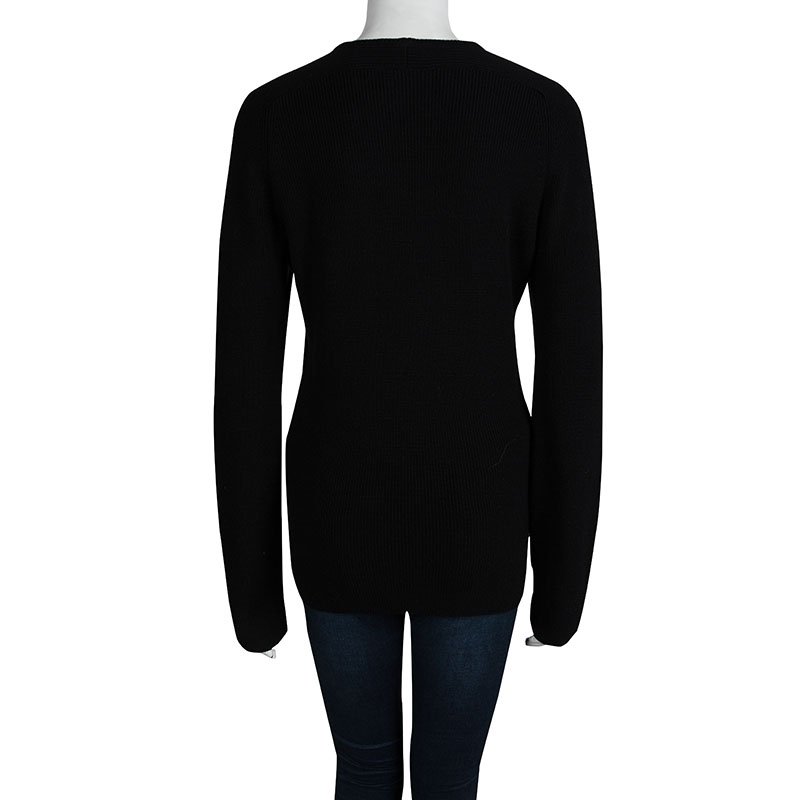 Louis Vuitton Black Rib Knit Crew Neck Sweater XL Louis Vuitton | TLC