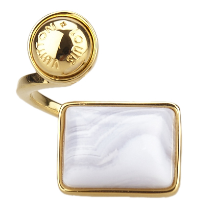 Louis Vuitton Gold-tone Stones Ring Size 54