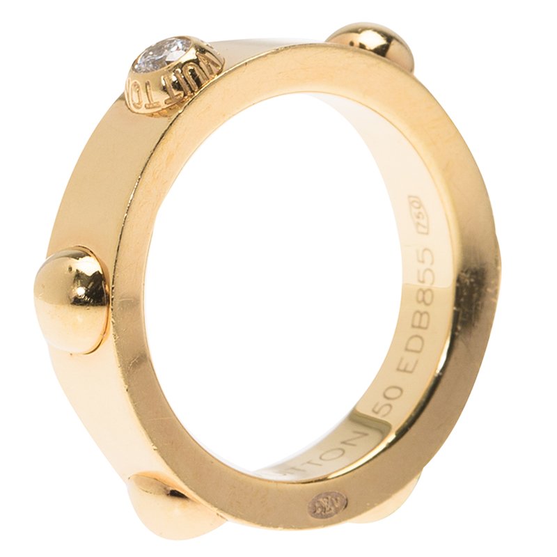 Louis Vuitton Clous Diamond Yellow Gold Ring Size 50 Louis Vuitton | TLC