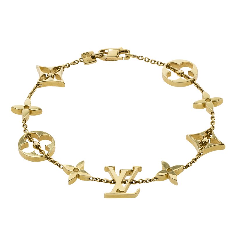 Louis Vuitton Blossom LV Monogram 7.25 Bracelet 18k Yellow Gold