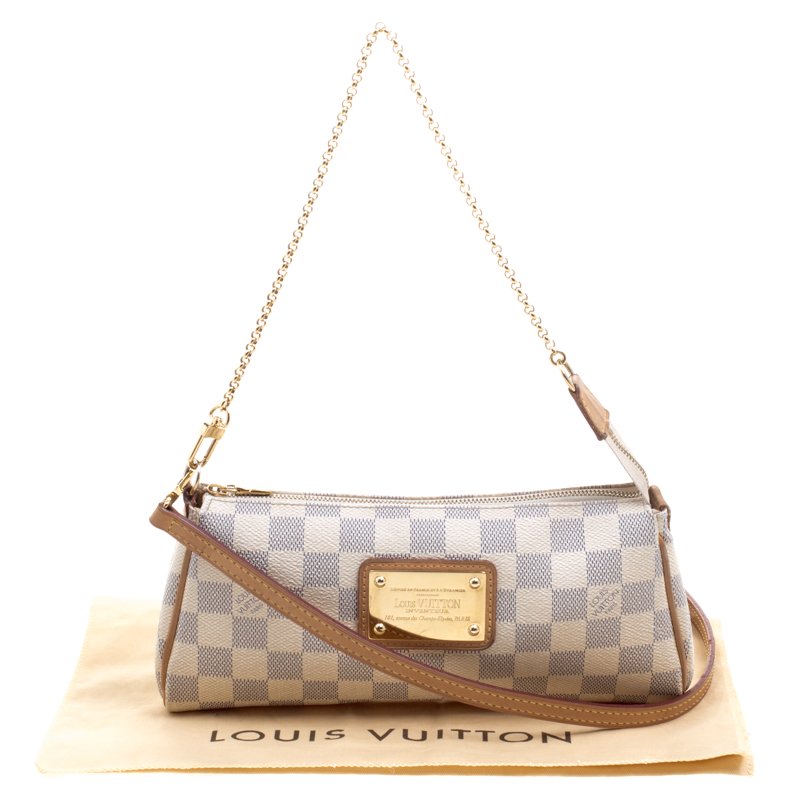 Louis Vuitton Damier Azur Eva Pochette w/ Strap - White Clutches, Handbags  - LOU803602