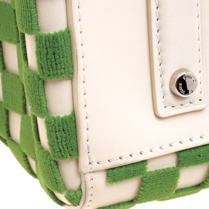 Louis Vuitton Green Tuffetage & White Leather Damier Cubic Speedy, Lot  #58224