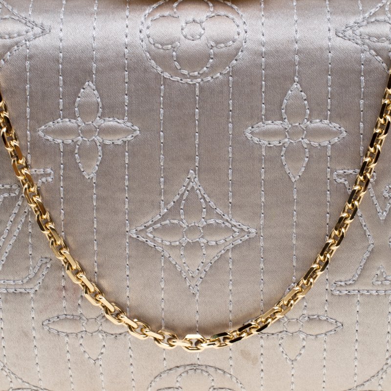 Louis Vuitton Limited Edition Chrome Monogram Minaudiere Motard Clutch Bag  - Yoogi's Closet