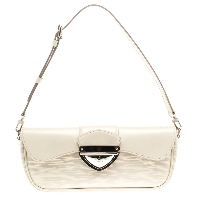 Louis Vuitton, Bags, Louis Vuitton White Epi Leather Montaigne Clutch