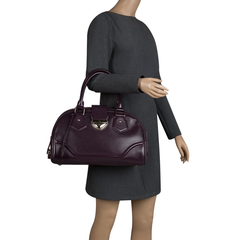 Louis Vuitton Purple Epi Leather Bowling Montaigne Gm Bag