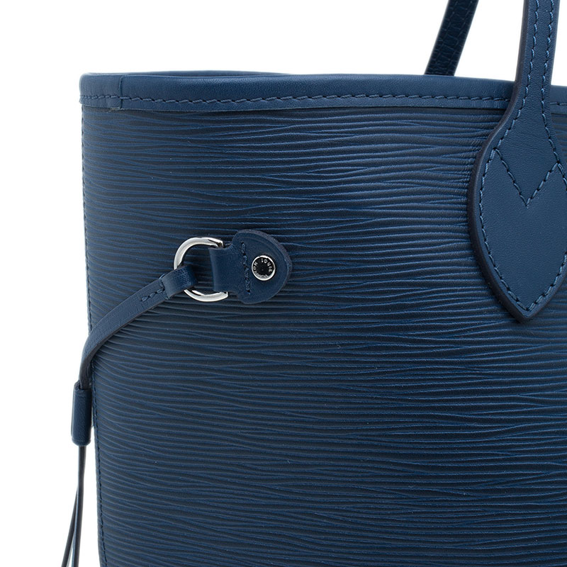 Neverfull Louis Vuitton Handbags Blue Eggshell Leather Cloth ref