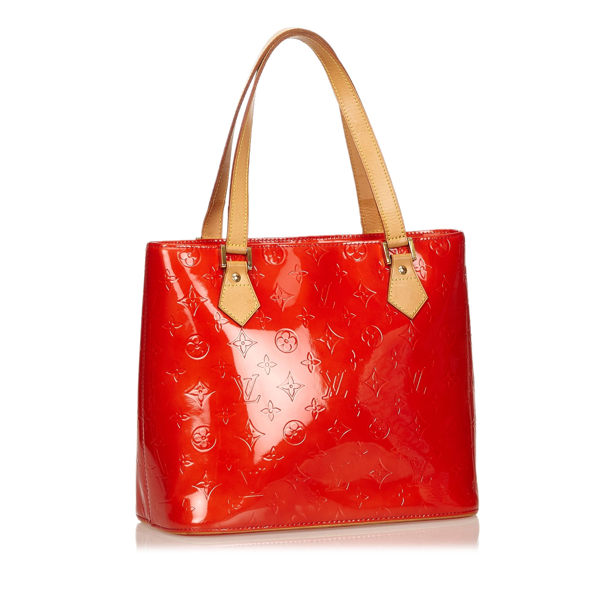 Louis Vuitton, Bags, Louis Vuitton Vernis Red Monogram Houston Tote