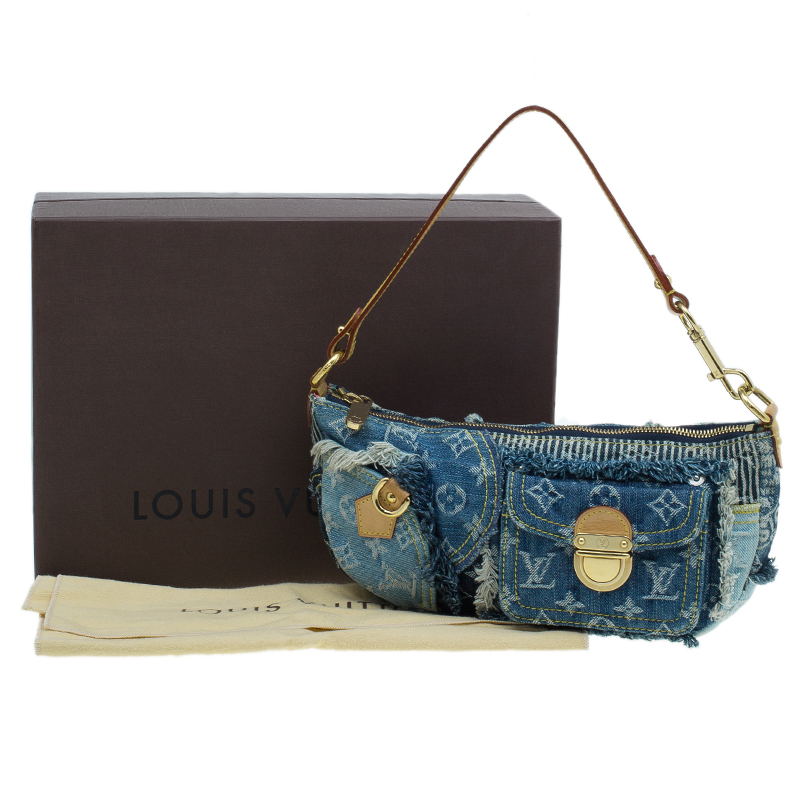 Louis Vuitton Blue Monogram Denim Patchwork Pouchy Bag – The Closet