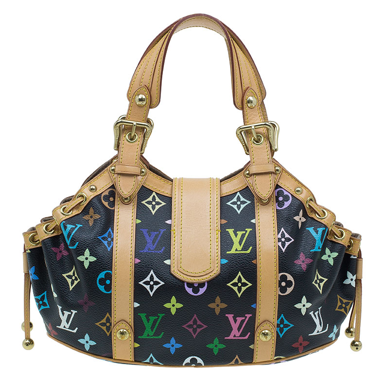 Louis Vuitton Black Monogram Multicolor Canvas Theda GM Bag