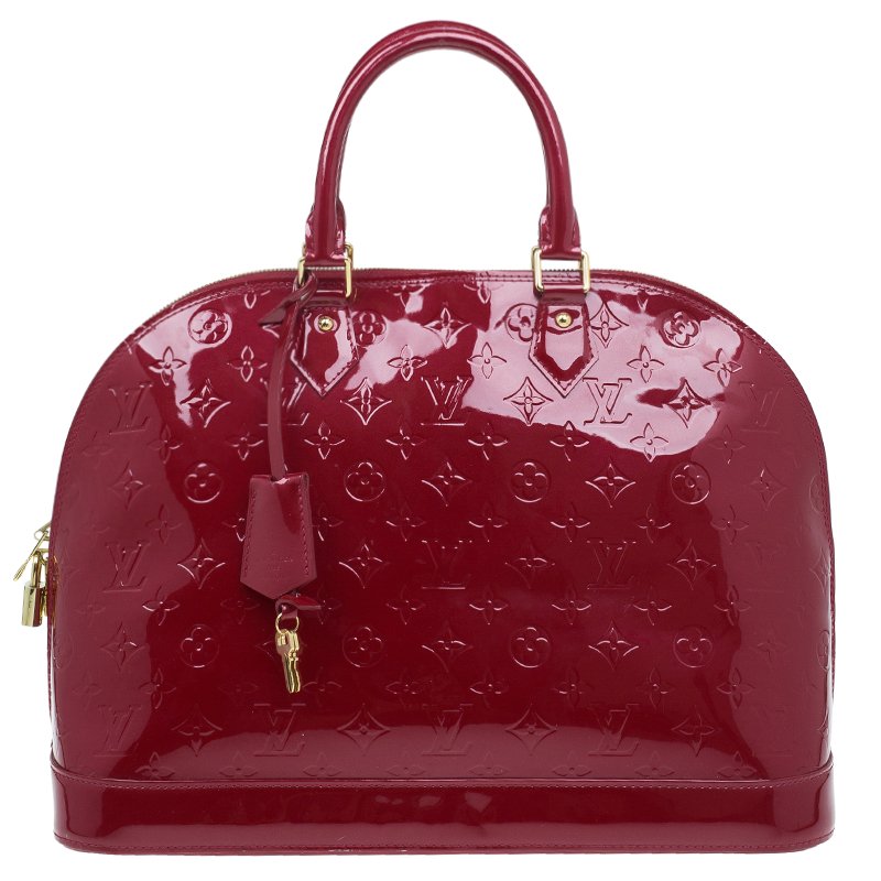 Pre Owned Louis Vuitton Red Monogram Vernis Alma GM