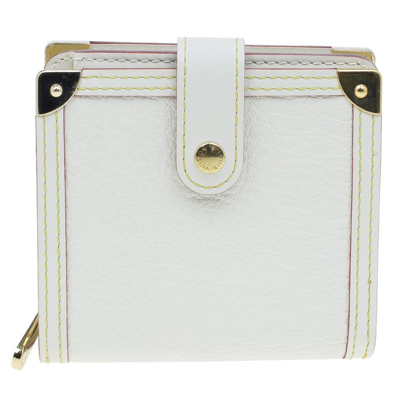 Louis Vuitton White Leather Suhali Compact Wallet