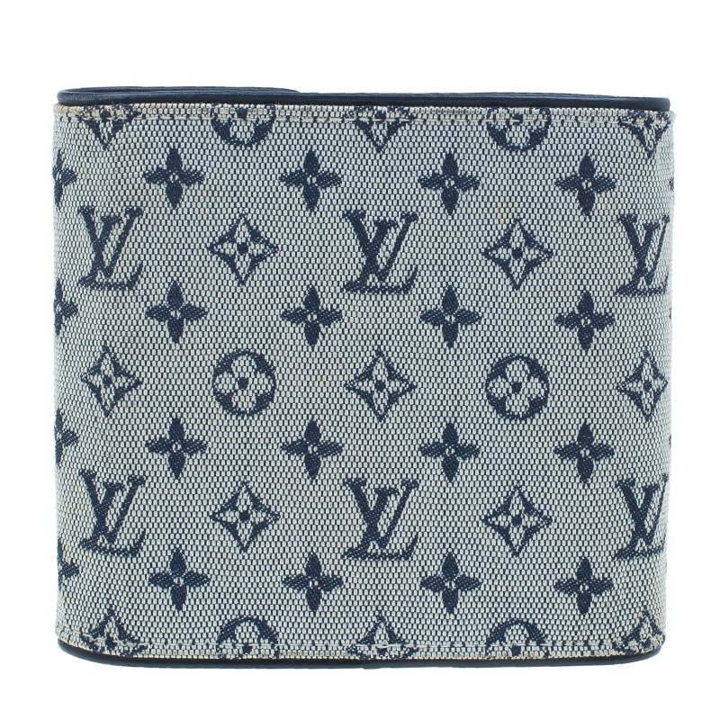 Louis Vuitton Blue Mini Lin Canvas Compact Wallet Louis Vuitton | The  Luxury Closet