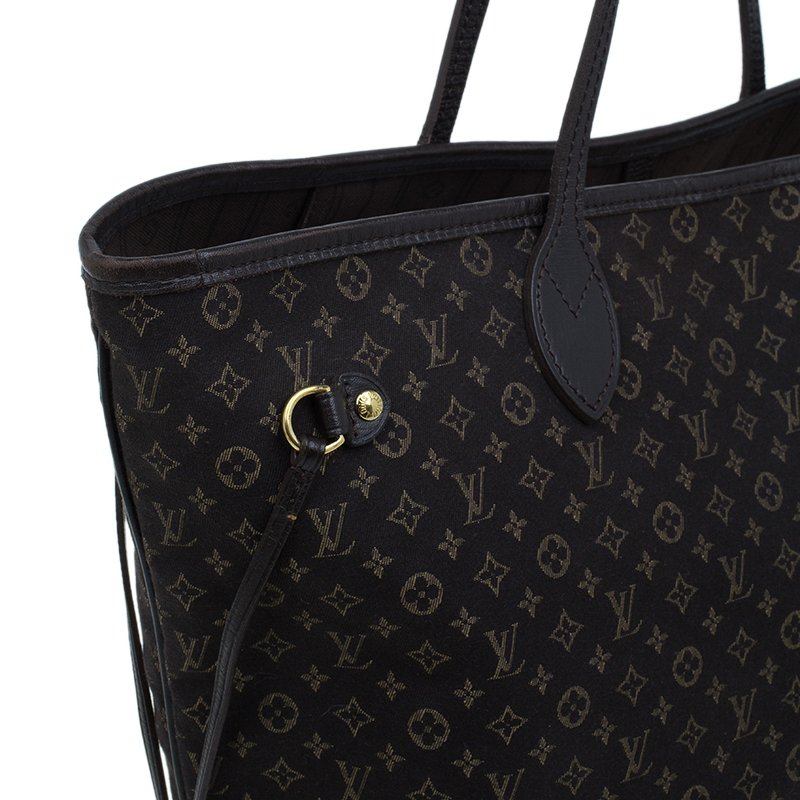 Louis Vuitton Grey x Navy Monogram Idylle Mini Lin Neverfull MM Tote Bag  15LV110