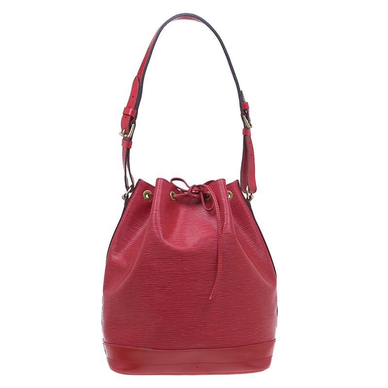 Pre Owned Louis Vuitton Rouge Castilian Epi Leather Petit Noe Bag