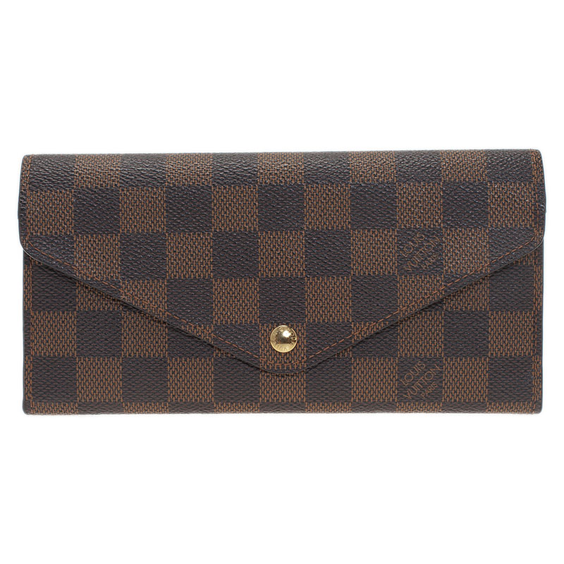 Louis Vuitton Damier Ebene Canvas Sarah Wallet with Detachable