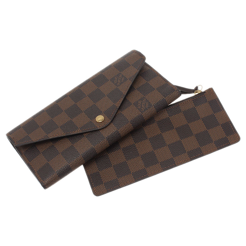 Louis Vuitton Damier Ebene Canvas Sarah Wallet with Detachable