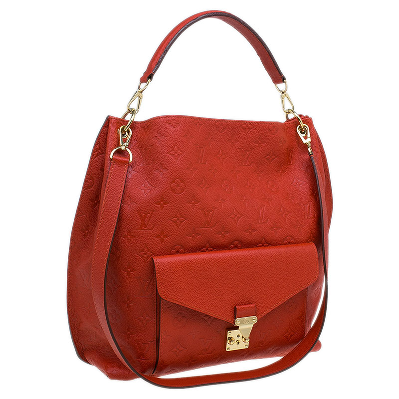 Louis Vuitton, Bags, Louis Vuitton Mtis Hobo Empreinte Red Authentic