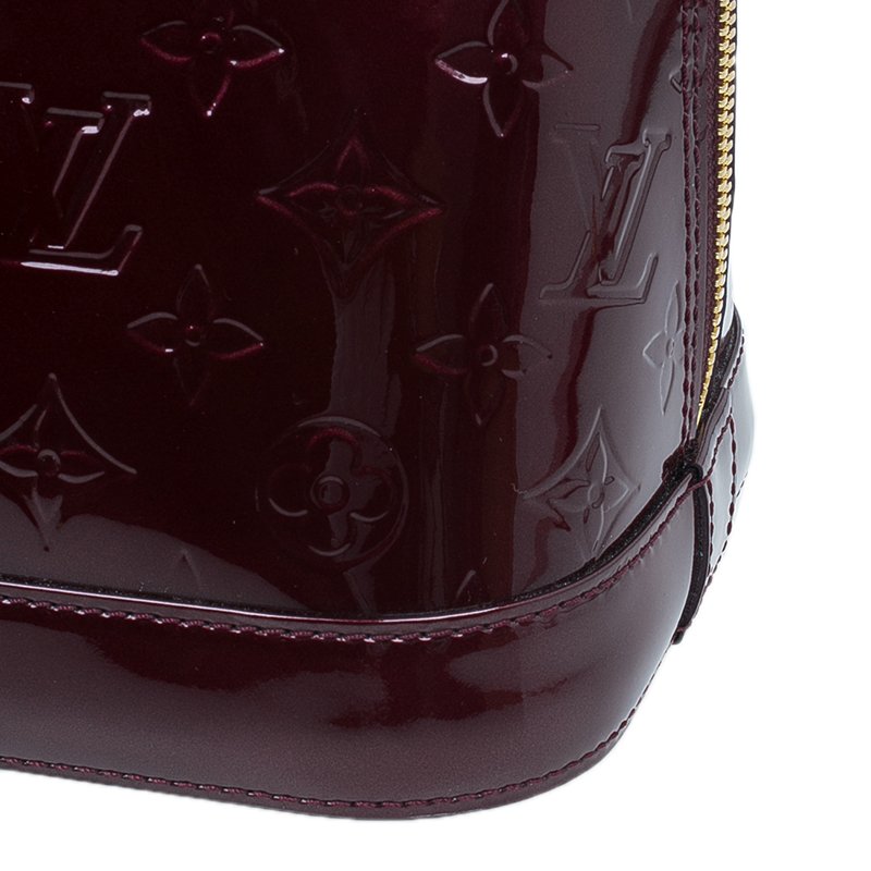 LOUIS VUITTON Alma Size PM Monogram Vernis Leather Amarante M91611