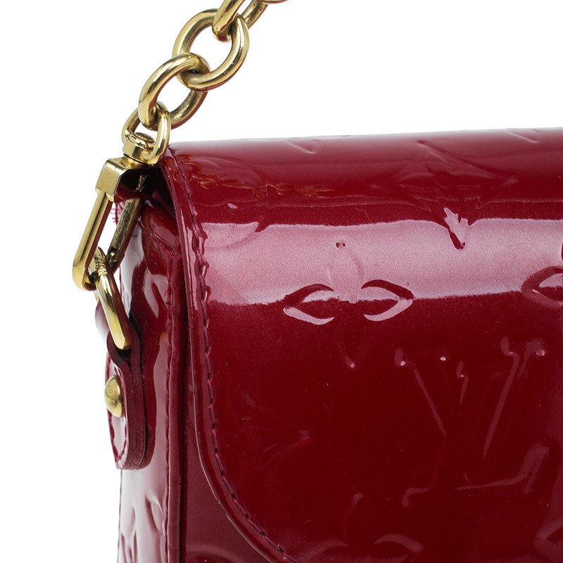 Authenticated Used Louis Vuitton Vernis Sherwood PM M91494 Women's Shoulder  Bag Pomme D'amour 