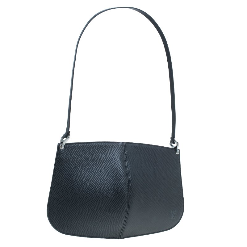 Louis Vuitton Black Epi Leather Demi Lune Pochette Bag Louis