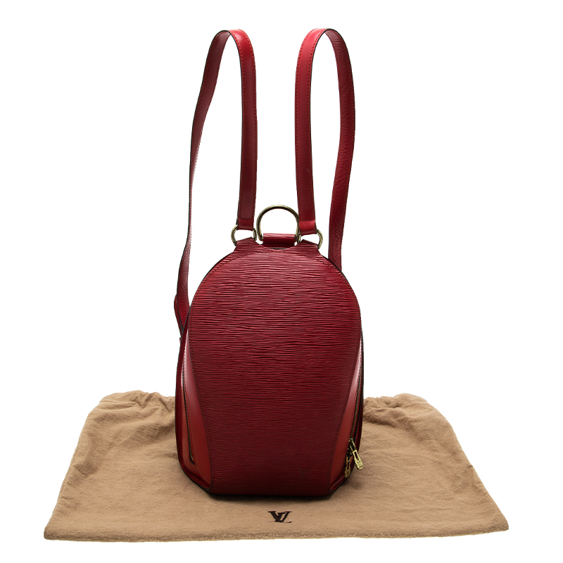 Heritage Vintage: Louis Vuitton Red Epi Leather Mabillon Backpack., Lot  #78009