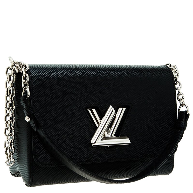 Louis Vuitton Black Epi Leather/Matte Black LV Twist MM Crossbody Bag For  Sale at 1stDibs