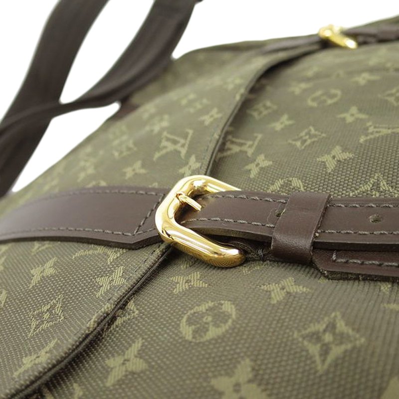 Louis Vuitton Brown Monogram Mini Lin Sac Maman Khaki Leather
