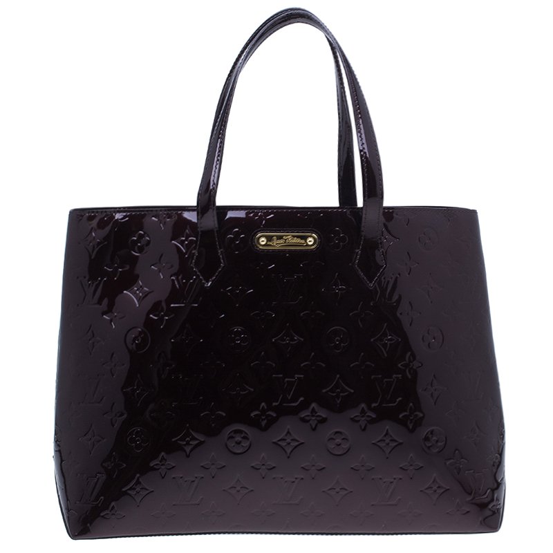 مملوكة مسبقًا Louis Vuitton Amarante Monogram Vernis Wilshire Tote MM Bag