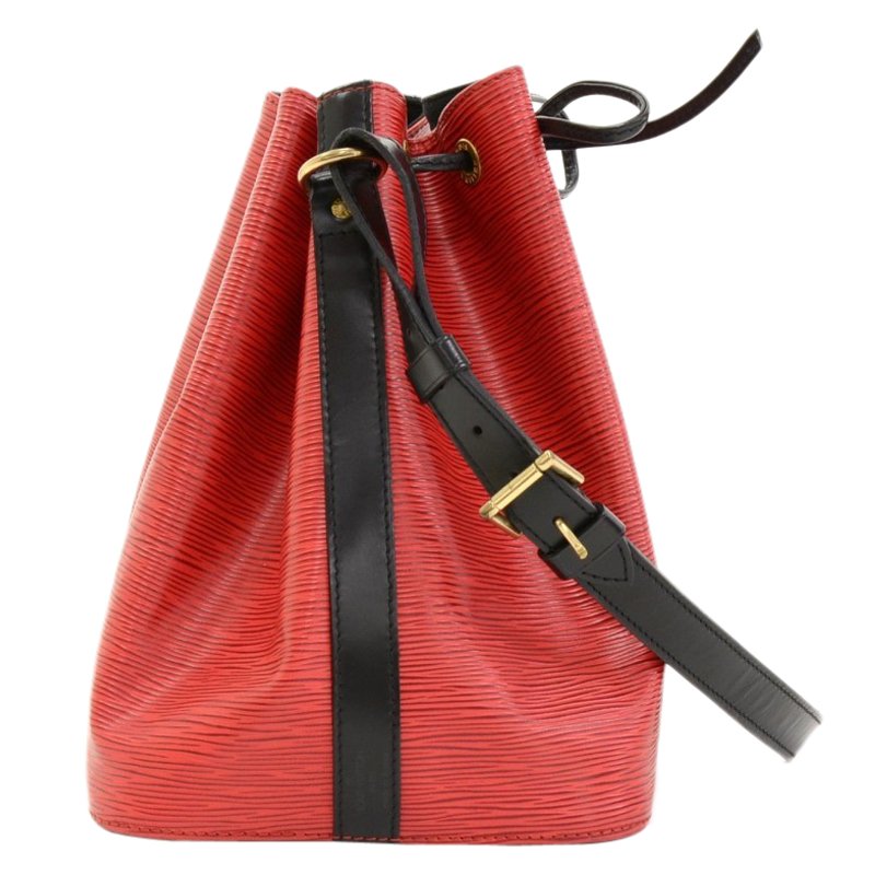 Auth Louis Vuitton Epi Petit Noe Shoulder Bag Red/Black Epi Leather - e54302