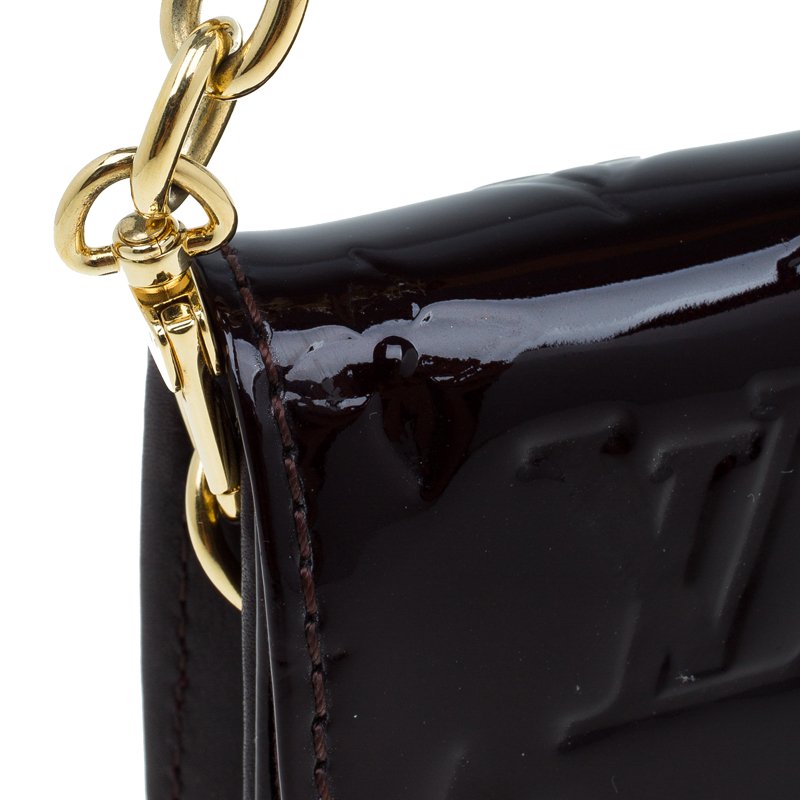 Louis Vuitton M93543 Amarante Monogram Vernis Sunset Boulevard Wallet on  Chain/ Clutch/ Shoulder Bag