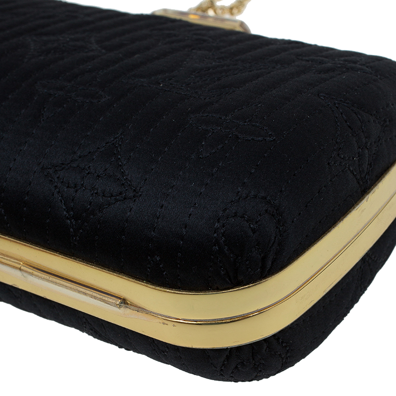 LOUIS VUITTON Limited Edition Black Vernis Monogram Minaudiere Motard Clutch  Bag For Sale at 1stDibs