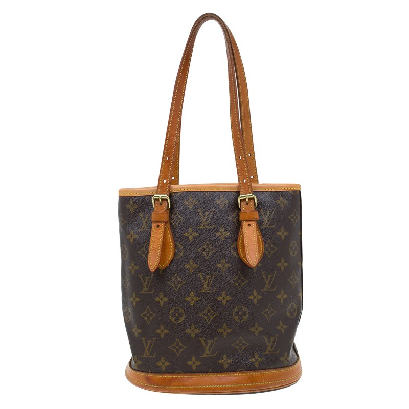 Louis Vuitton Brown Monogram Bucket PM Leather Cloth ref.1004613 - Joli  Closet